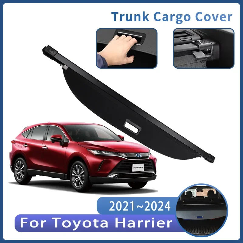 

Car Trunk Bracket For Toyota Harrier 2021~2024 2022 2023 Rear Trunk Cargo Cover Retractable Curtain Auto Interior Accessories