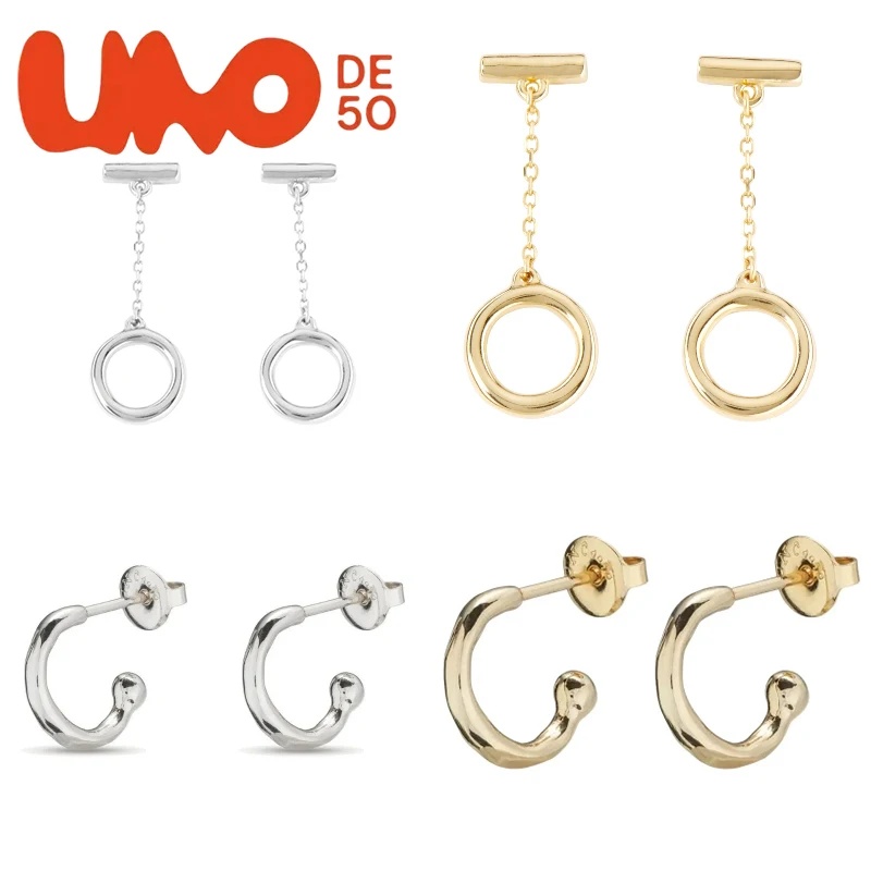 

Серьги-гвоздики UNOde50 из серебра 925 пробы и золота 24 карата | Элитные модные украшения для женщин | Элегантный и доступный