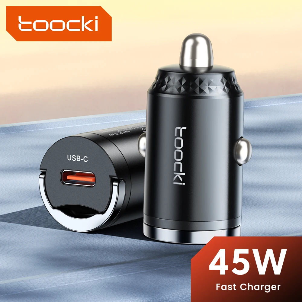 Toocki 45W USB C Car Charger Fast Charge For Phone Type C Pull Ring Car Charger For iPhone 17 16Pro Samsung S25 Xiaomi 17 Huawei