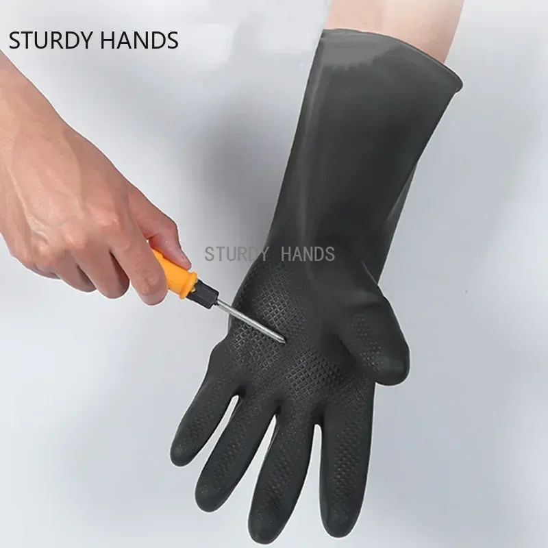 Lengthen Work Safety Gloves Rubber Gloves Heavy Duty Chemical Resistant Acid Oil Resistant Protective Gloves Kitchen Accessories