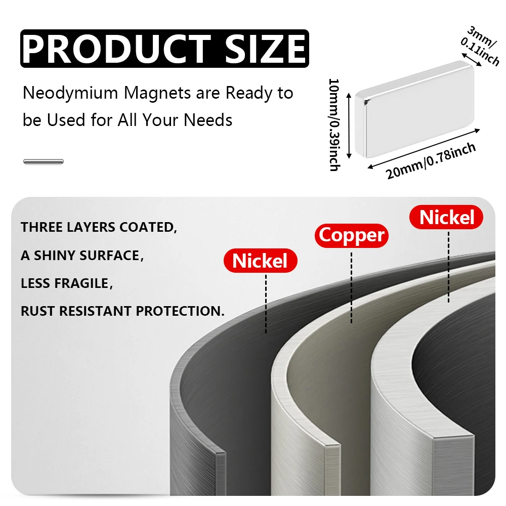 2~300pcs blok magnetem 20mm x 10mm x 3mm N35 ndfeb super sytý neodym magnety silná trvalý magnetický imanes 20x10x3