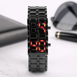 LED Lava Watch Steel Man Watches Hot Sales Fashion Digital Wristwatches For Men Dropshipping Electronic Watch relogios masculino