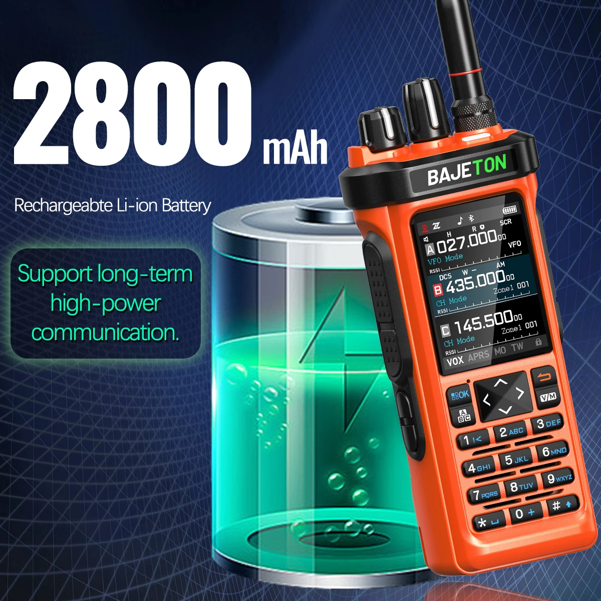 BAJETON BJ-9000 Walkie Talkie CB 27Mhz CB SSB HF APRS GPS Bluetooth 10W Long Range Cross Band Repeater For RT-950 Ham Radio