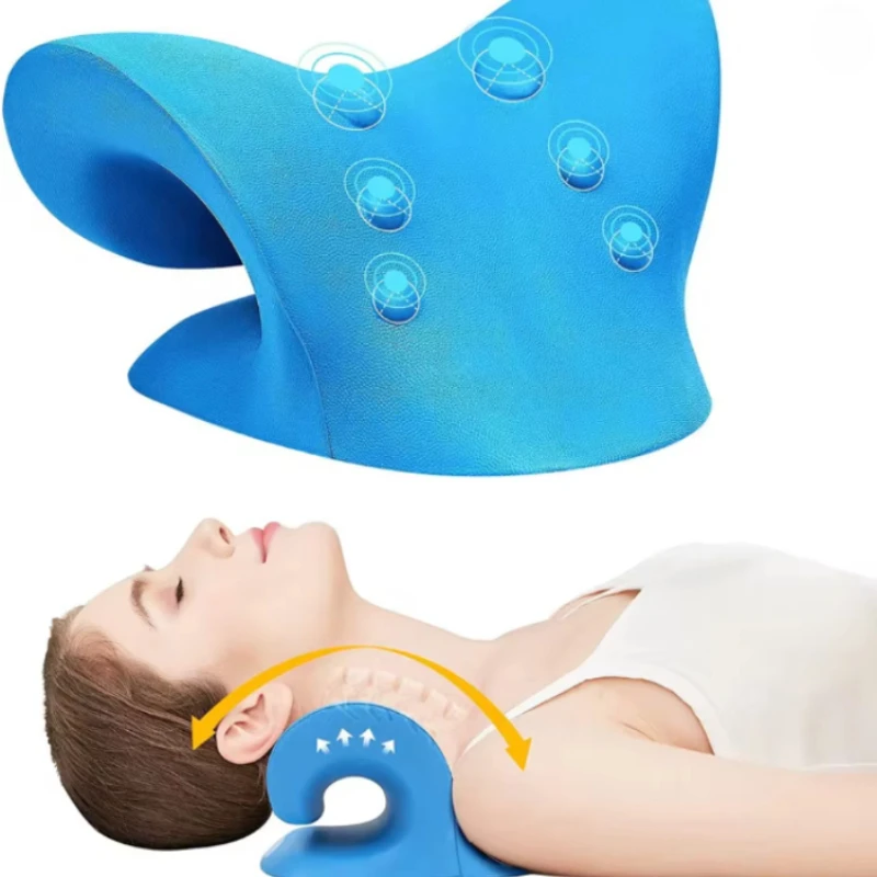 

C-Shaped Neck Shoulder Stretcher Relaxer Cervical Chiropractic Traction Device Massage Pillow for Pain Relief Cervical Spine