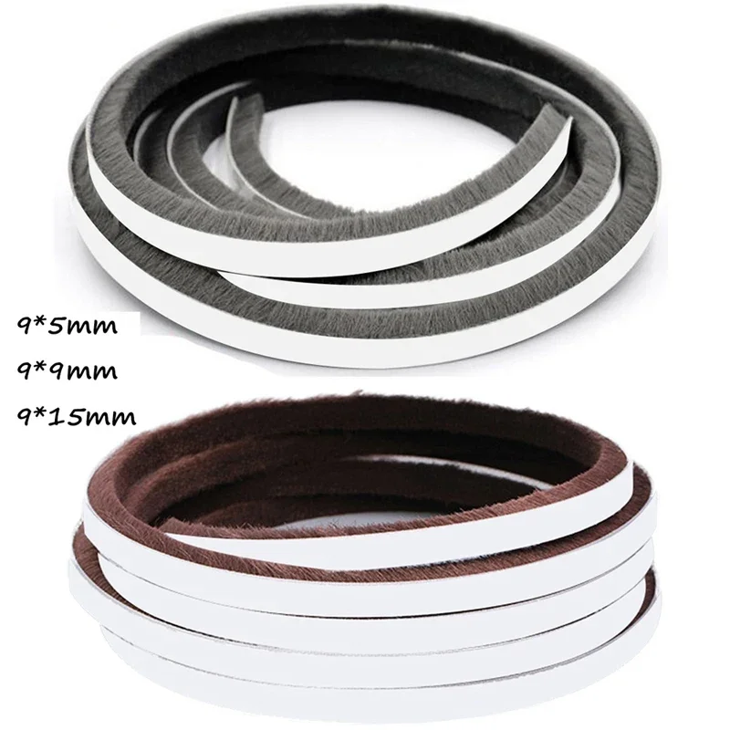 5M Length Self Adhesive Seal Strip Door Draught Excluder Window Pile Seal Film Door Brush Weather Strip for Door Protector Strip