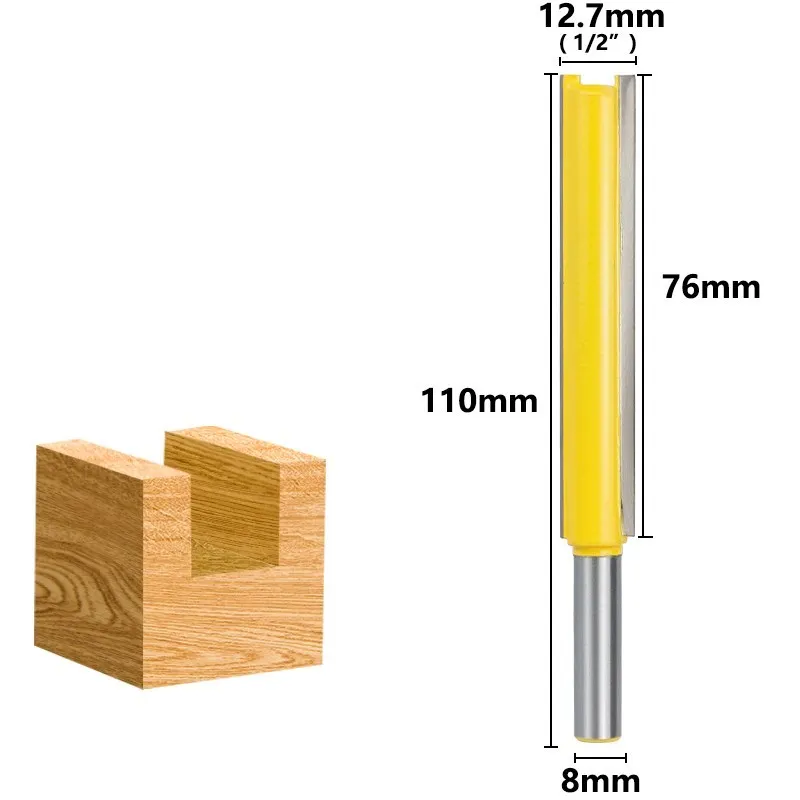 Hampton Gerade Router Bit 8mm Schaft Extra Länge Schneiden Durchmesser Zapfen Cutter für Holzbearbeitung Holz Cutter Werkzeug – Detail 3
