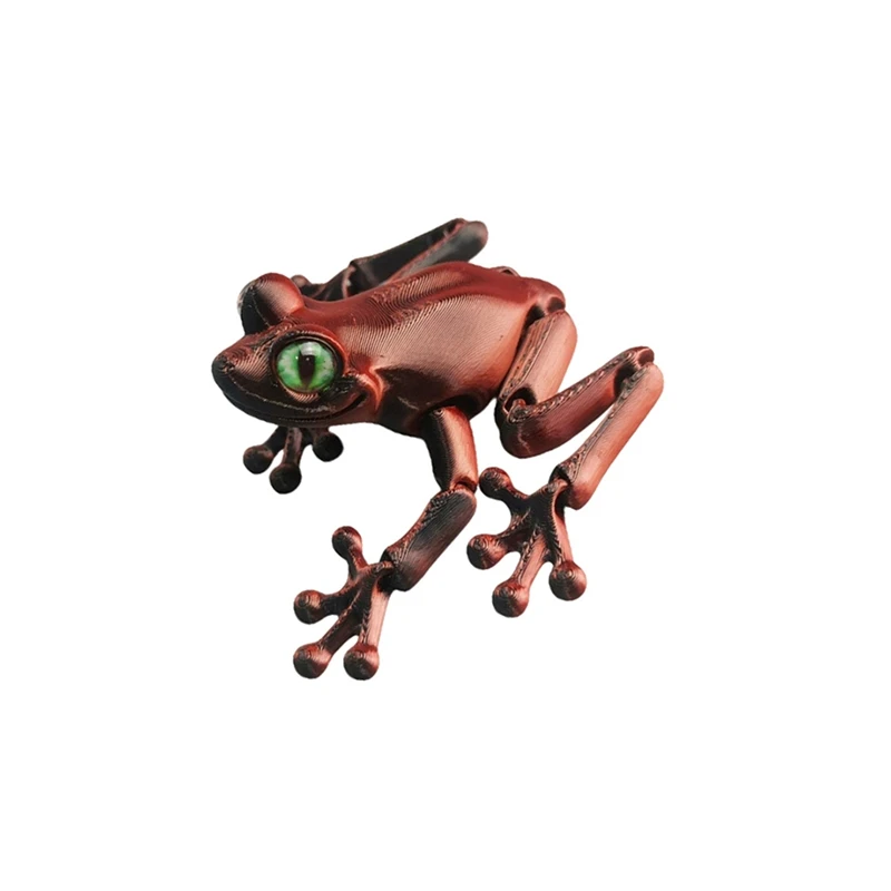 3D Printed Simulated Frog Movable Animal Figurines Toys 3D Printed Toys Home Decor Desktop Ornament for Gifts B Retail