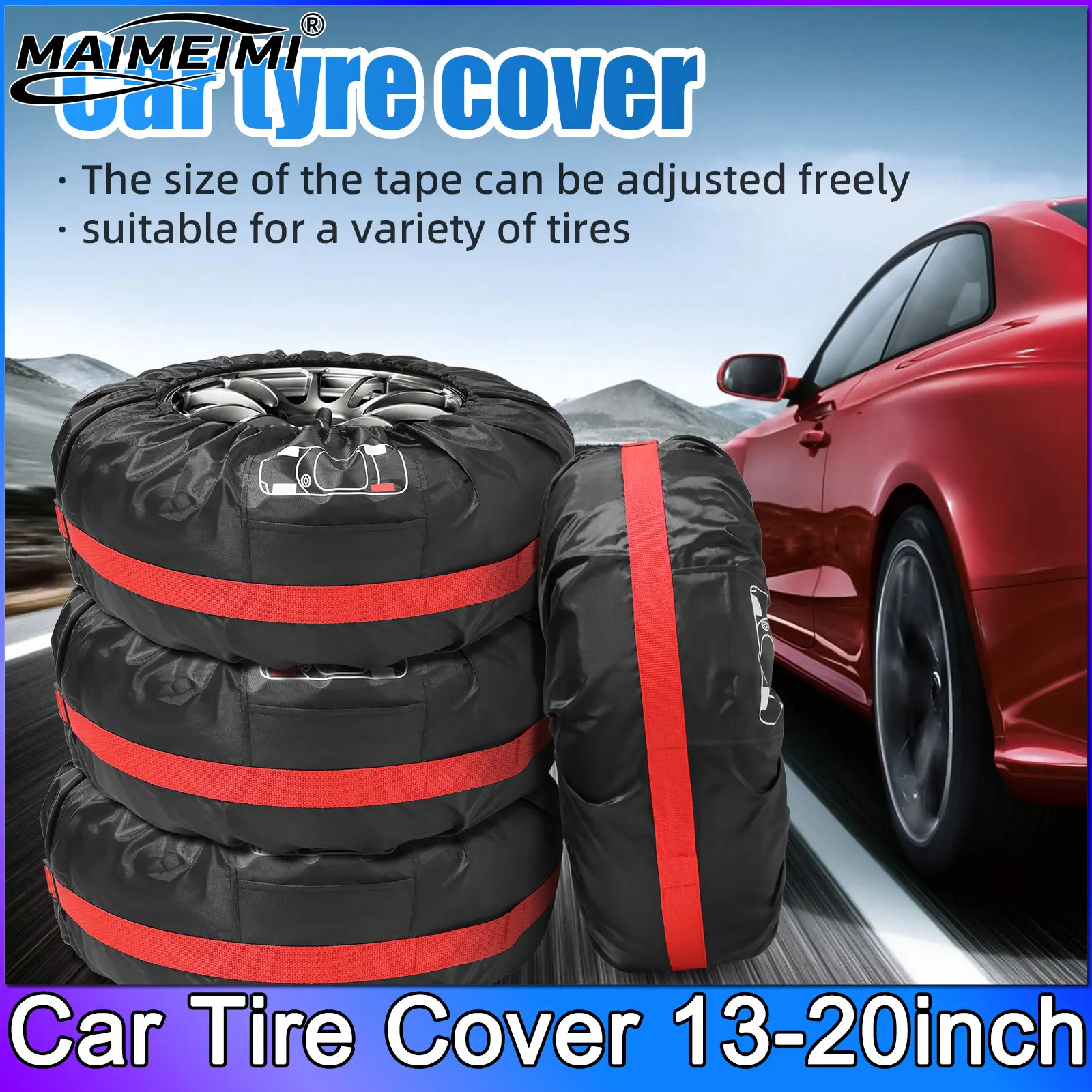 

4pcs Storage Bags Tire Cover Case Car Spare Tire Cover Storage Bag for Cars Wheel Accessories Portable Wheel Bags Dust-proof