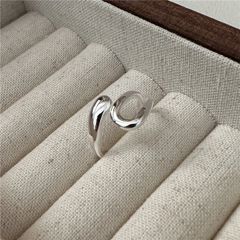 

S925 Sterling Silver U-Shaped Ring Korean Style Niche Design for Wedding Engagement or Gift Wholesale