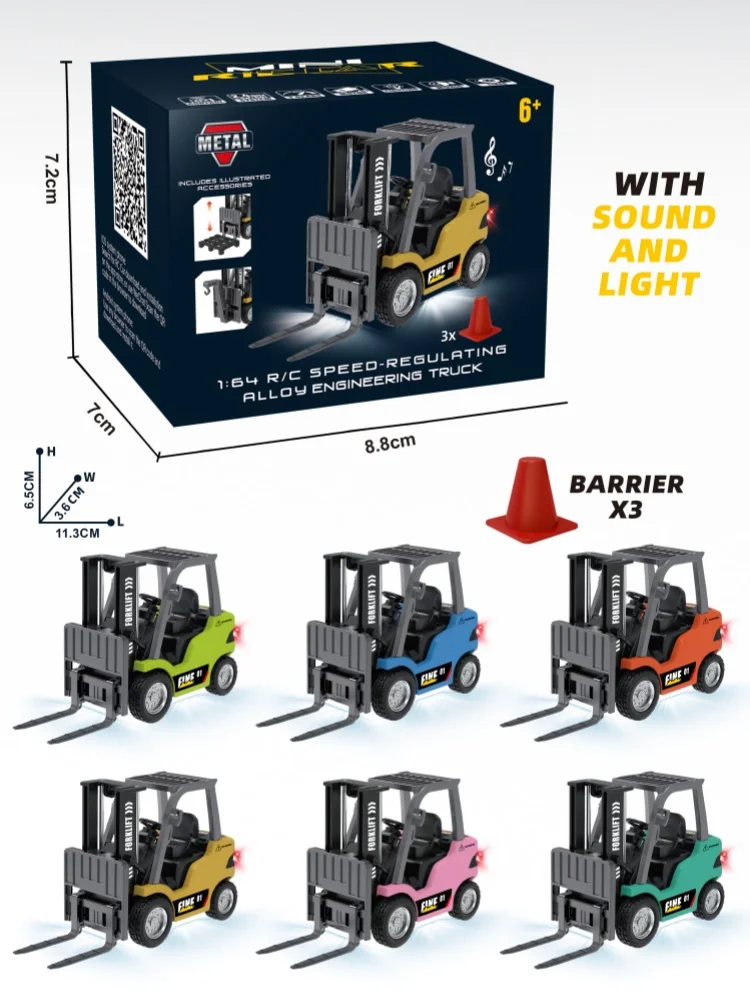 새로운 1:64 미니 RC 지게차 2.4G/APP 데스크탑 시뮬레이션 트롤리 선물 장난감 소형 이동 합금 지게차 트럭 원격 제어 자동차