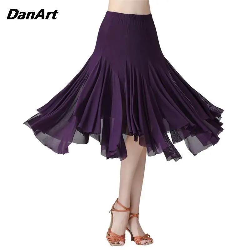 Dance Performance Big Swing Skirt Latin Dance Salsa Tango Waltz Dance Social Dance Ballroom Square Dance Practice Half Skirt