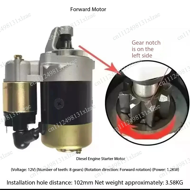 

QD114A 12V 1.2KW Electric Starter Motor - Diesel Engine Starting Pump for Generator Set