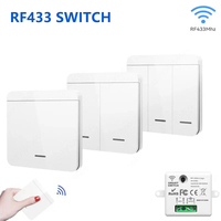 RF433Mhz Wireless Switch 1/2/3 Gang 86 Wall Panel Transmitter Safety Light Switch AC 85-265V Relay Receiver For Home Led Light