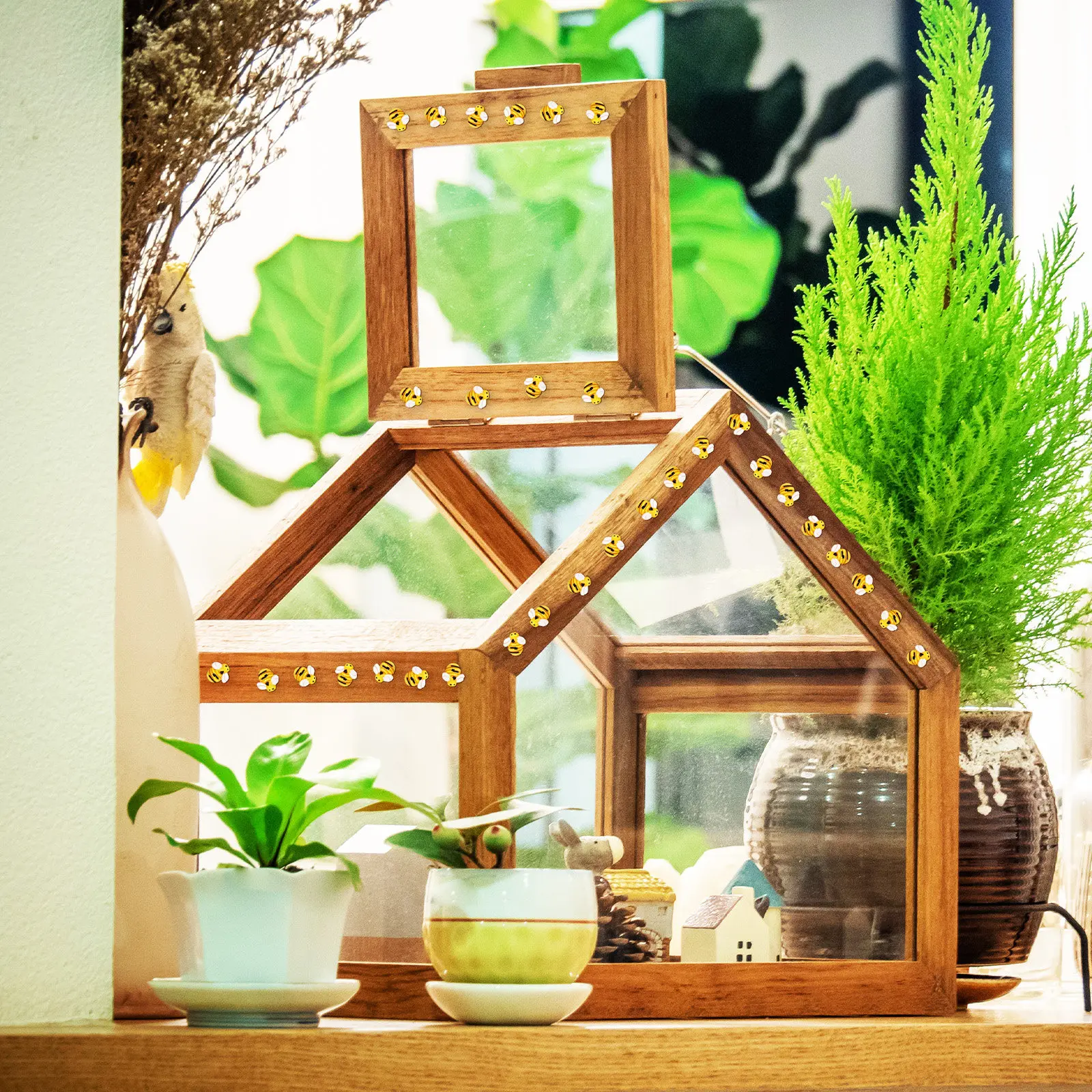 

50 шт. миниатюрных пчел из эпоксидной смолы, реалистичные 3D-фигурки, наполнитель для поделок, украшения для чехлов телефонов, аксессуары для ожерелий