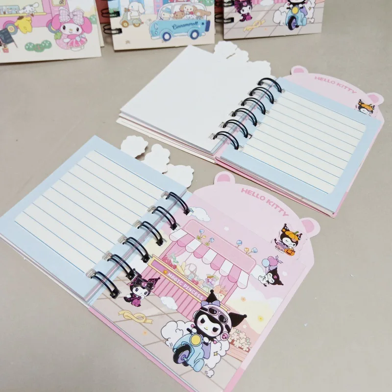 4/24Pcs New Cartoon Anime Separated Page Color Notebook Stitch Kuromi Melody Student Supplies wholesale