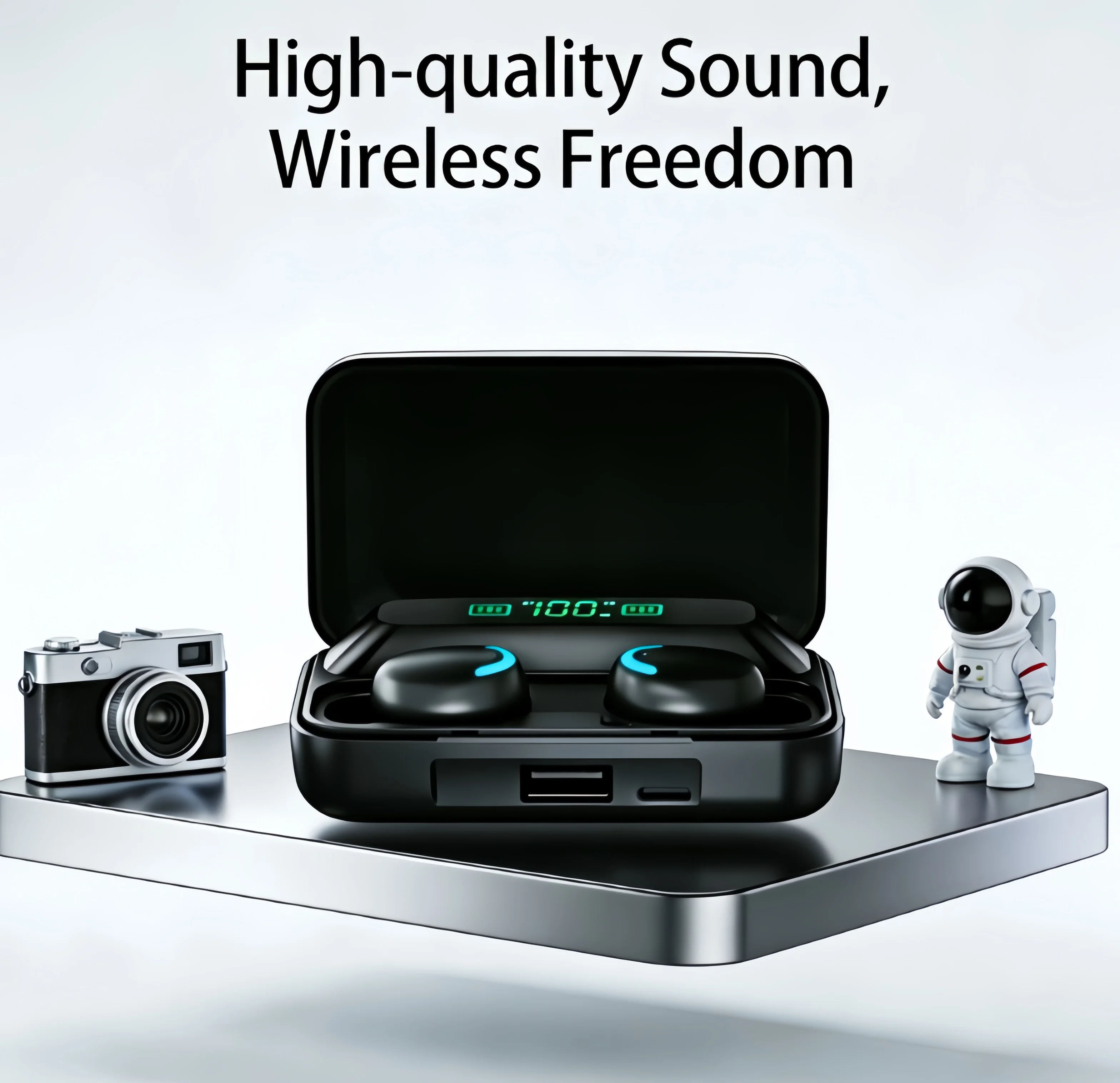 Bluetooth Headphones 9D Stereo High Bass Sport Earphones Han