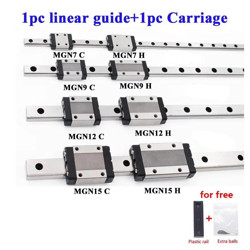 1 linear guide+1 Carriage MGN7C MGN9C MGN12H MGN15C miniature linear rail slide MGN7H MGN12H MGN9H MGN15H MGN9 3D Printer Part