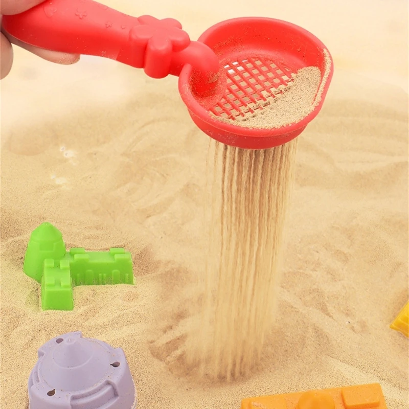 Y4QA Kids Sand Exploration Sand Tool Set met zandemmerschepzandschimmel voor sensorisch leren en gezinsstrandactiviteit
