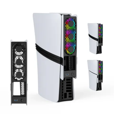 Per PS5 Pro/PS5 Ventola di raffreddamento sottile Ventola esterna Dispositivo di raffreddamento Ventole di raffreddamento silenziose per 5 Pro/Slim Disc e edizione digitale