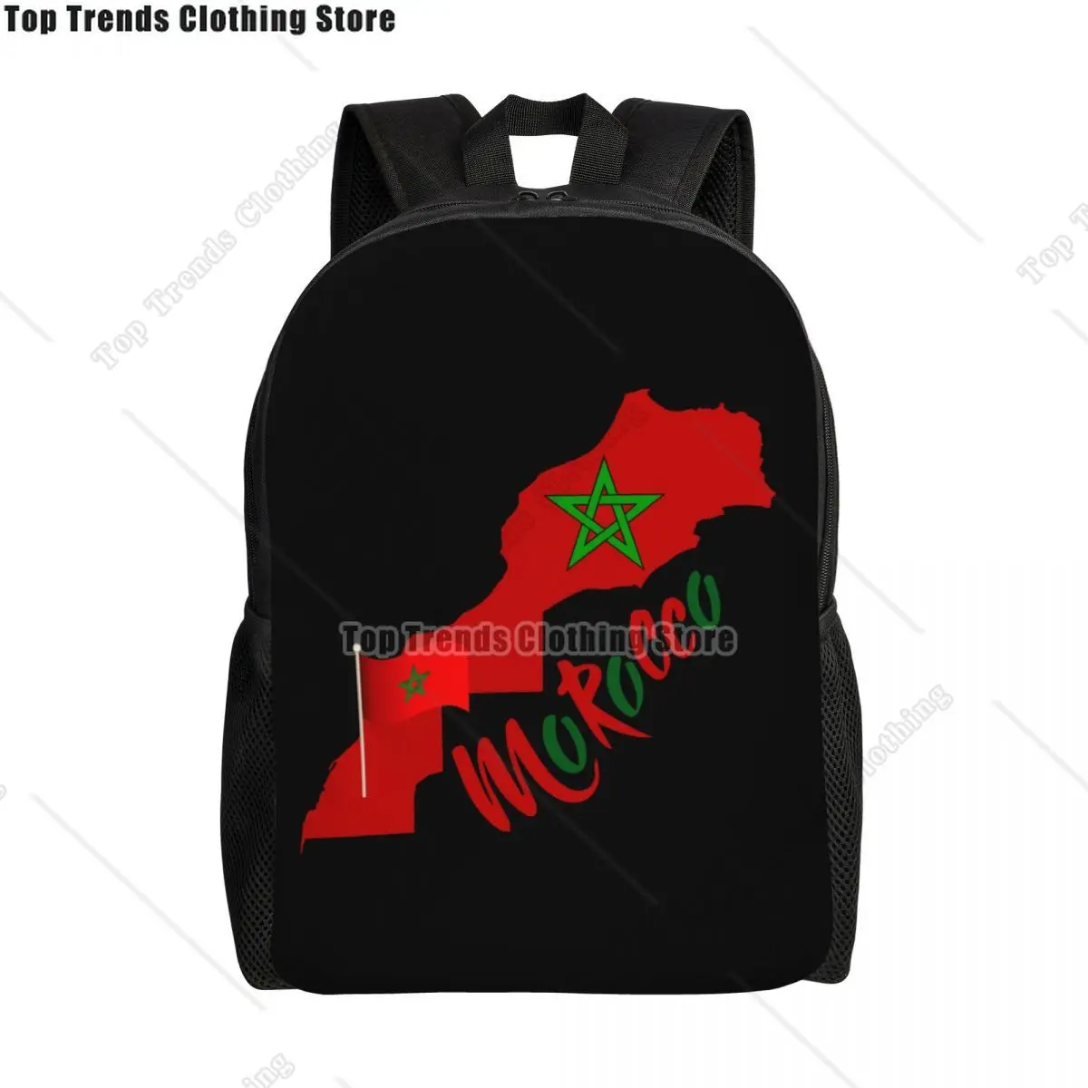 Ara Is Moroccan Morocco Flag Travel Backpack Women Men School Computer Bookbag College Student Daypack Bags