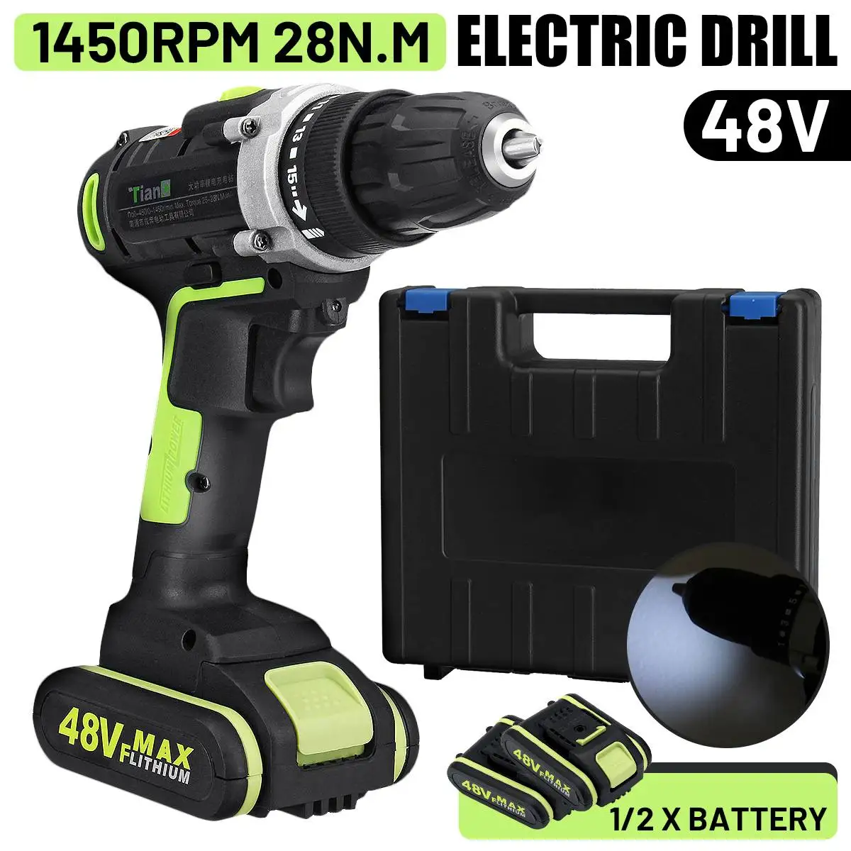 Электрическая Ударная дрель, миниатюрная беспроводная отвертка с литий-ионным аккумулятором и крутящим моментом, 48 В, 25 + 3