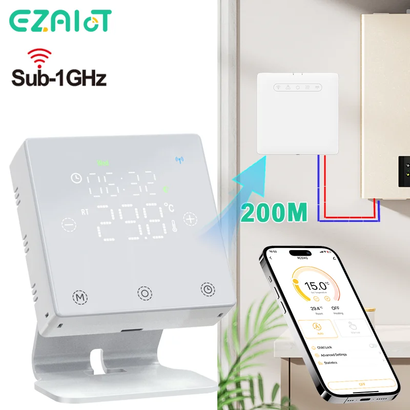 WiFi Wireless Thermostat for Gas Boiler Floor Heating Smart Tuya Programmable Temperature Controller With Receiver Google Home