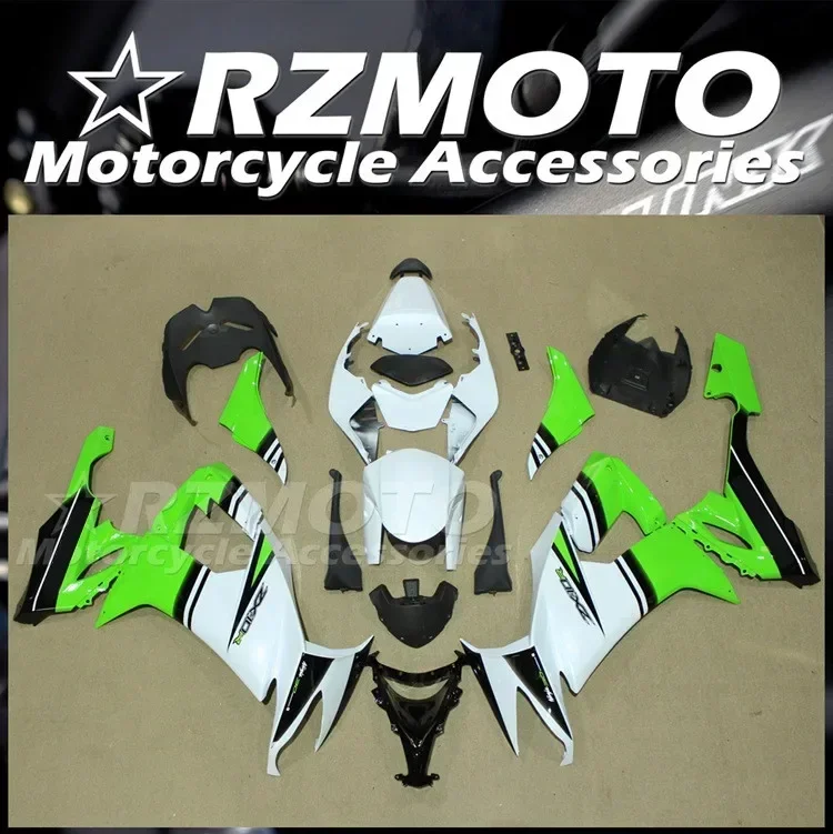 

4Gifts New ABS Full Fairings Kit Fit For KAWASAKI ZX-10R ZX10R 2008 2009 2010 08 09 10 Bodywork Set Custom Green White