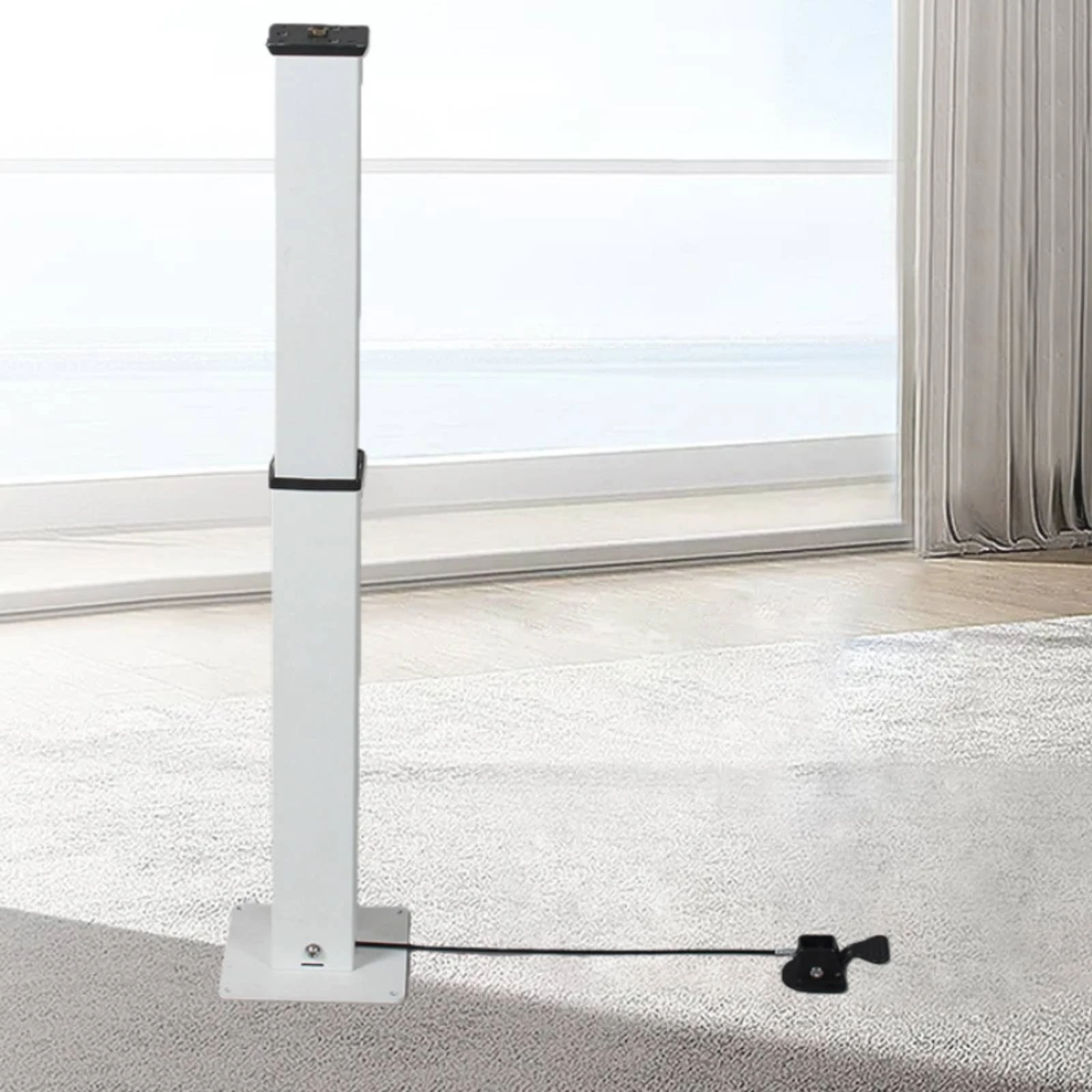 Manual Adjustable Lifting Column Cable Control Freestanding Desk Lift Post for Home Office, Study