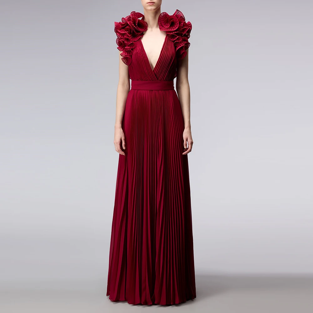 Organza Evening Dress For Sexy Women 정장원피스 Vestidos de festa Fashion Backless A-Line Beauty Ruffles Cocktail Prom Gown 2024
