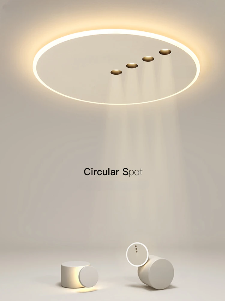 Nordic Round Dimming Led Ceiling Lamp Living Room Balcony Bedroom Minimalism LED Ceiling Lights with Spotlight