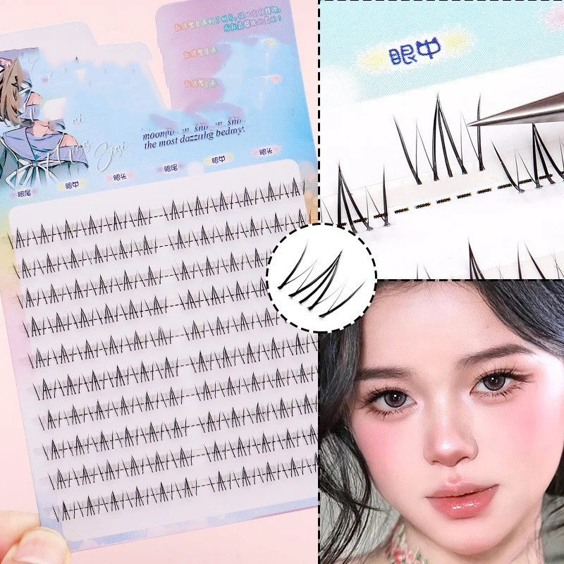 ขนตาปลอมแบบคลัสเตอร์เดี่ยว DIY การ์ตูนขนตาปลอมเหมาะสําหรับการแต่งหน้าตาต่างๆ นุ่มและน้ําหนักเบา