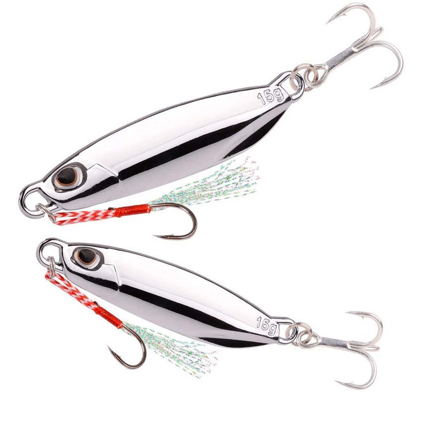 Metal Jig Fishing Lure Bass Jigs Weights 15G 20G 30G 40G Silver Metal Jig Crankbait Pesca Lures Artificial Wobbler Bait Trout