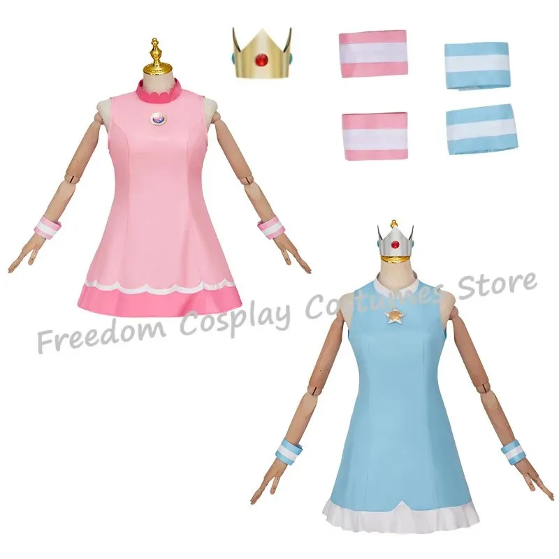 

Lyou 2025 Princess Costume Pink Blue Sportswear Peach Tennis Suit Cosplay Outfit Sleeveless Dress with Crown ★ ★ ★ kk.