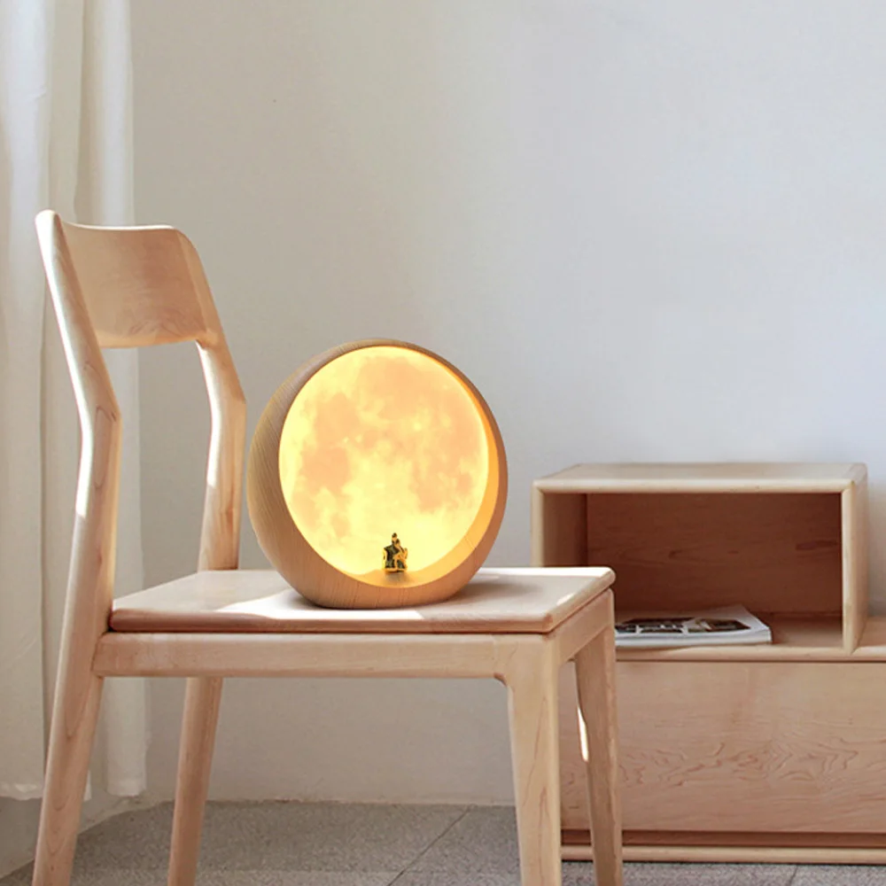 Creative moon scene ambient light Decorative ornaments LED bedside rechargeable table lamp Gift night light