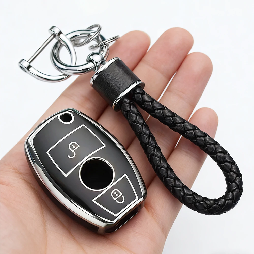 2 Buttons TPU Car Remote Key Case Cover Fob For Mercedes Benz A B G R Class GLA GLK W176 W204 W251 W463 Accessories