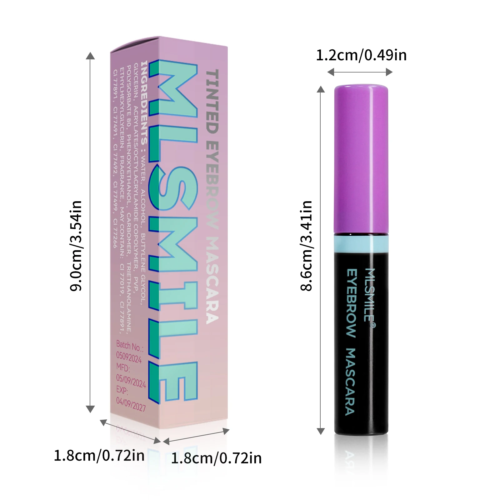 ครีมย้อมคิ้วแบบเหลวมาสคาร่า4สีมาสคาร่าแบบสีสักคิ้วคิ้วสีน้ำตาลเข้มธรรมชาติกันน้ำยาวนานยาว