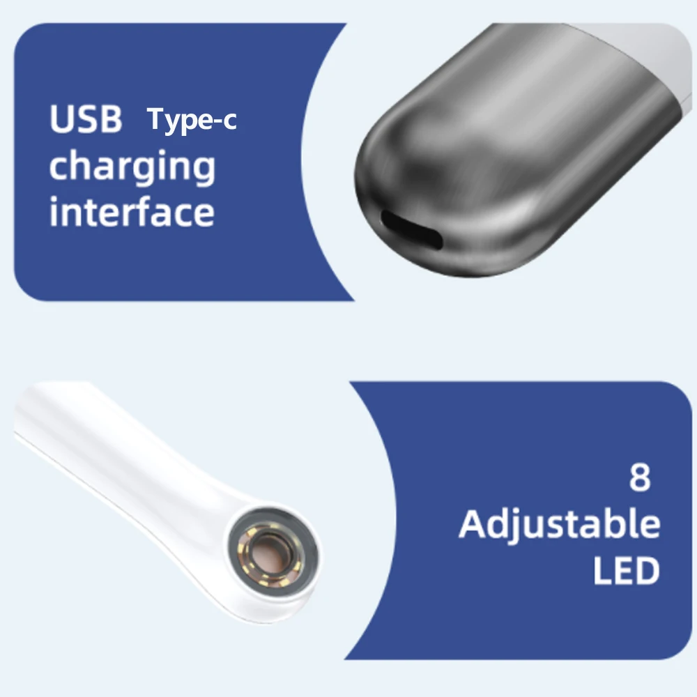 HD1080P واي فاي اتصال كاميرا الهاتف IP67 مقاوم للماء 8LED أداة كاميرا فحص الجلد آيفون وأندرويد #3