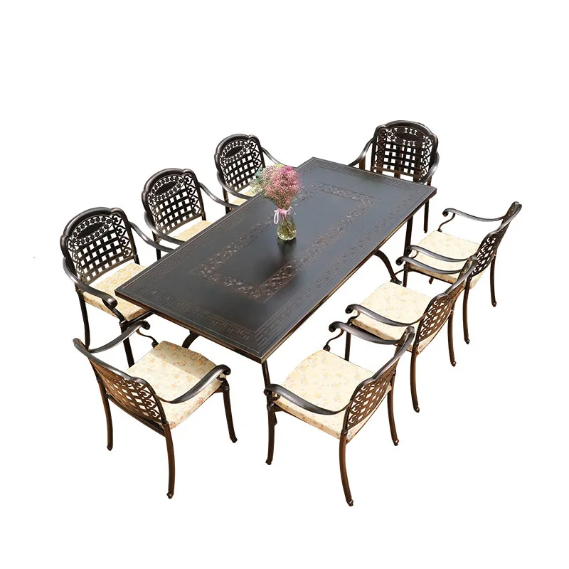 

Outdoor cast aluminum tables and chairs villa courtyard garden balcony waterproof sunscreen leisure