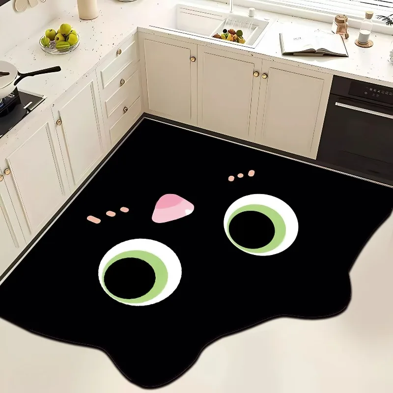 Cute fan-shaped door kitchen toilet floor mat non-slip water absorption special cartoon foot pad carpet