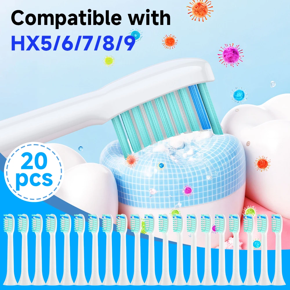 

4/8/12/20Pcs Replacement Toothbrush Heads Compatible with Philips Replacement Electric Brush Head 6500 6100 5300