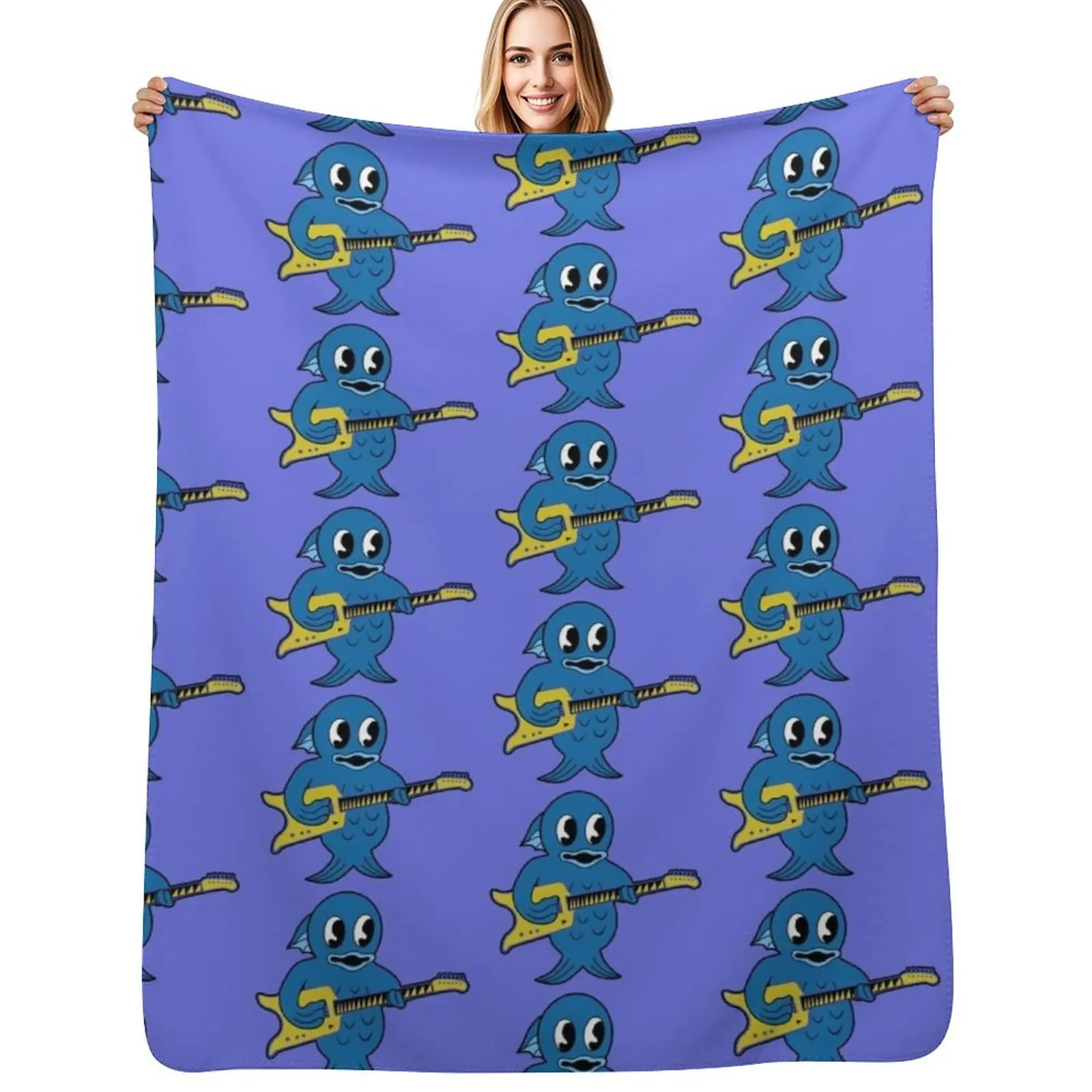 

King Gizzard - Microtonal Fishie 2022 HQ version - All Proceeds to Charity Throw Blanket Furrys Soft Decorative Throw Blankets