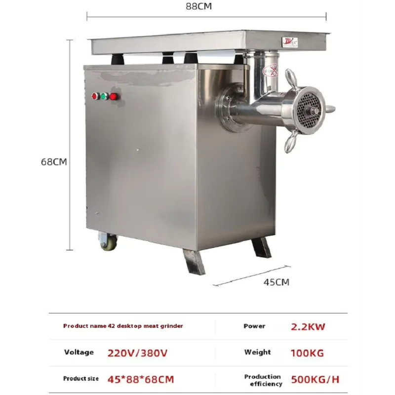 Factory Direct Supply Large Capacity High Efficiency Meat Grinder Machine Type 42 With Business Use Motor Core Component