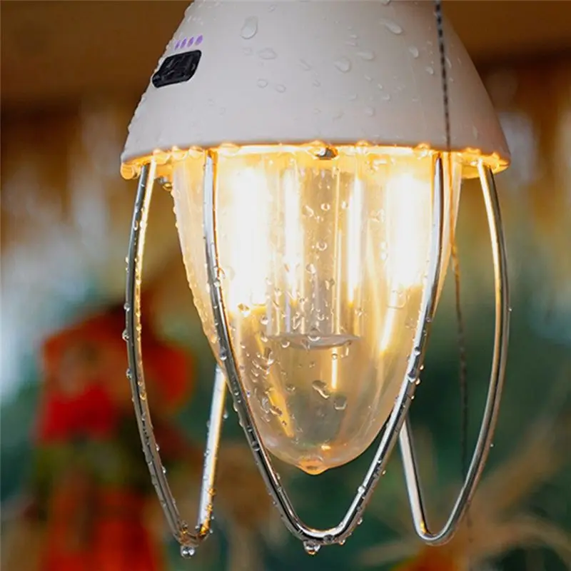 

【BIG-SALE】Camping Lamp Rechargeable Portable Outdoor Mountain Camping White Light Warm Light Type-C Rechargeable Tent Lamp