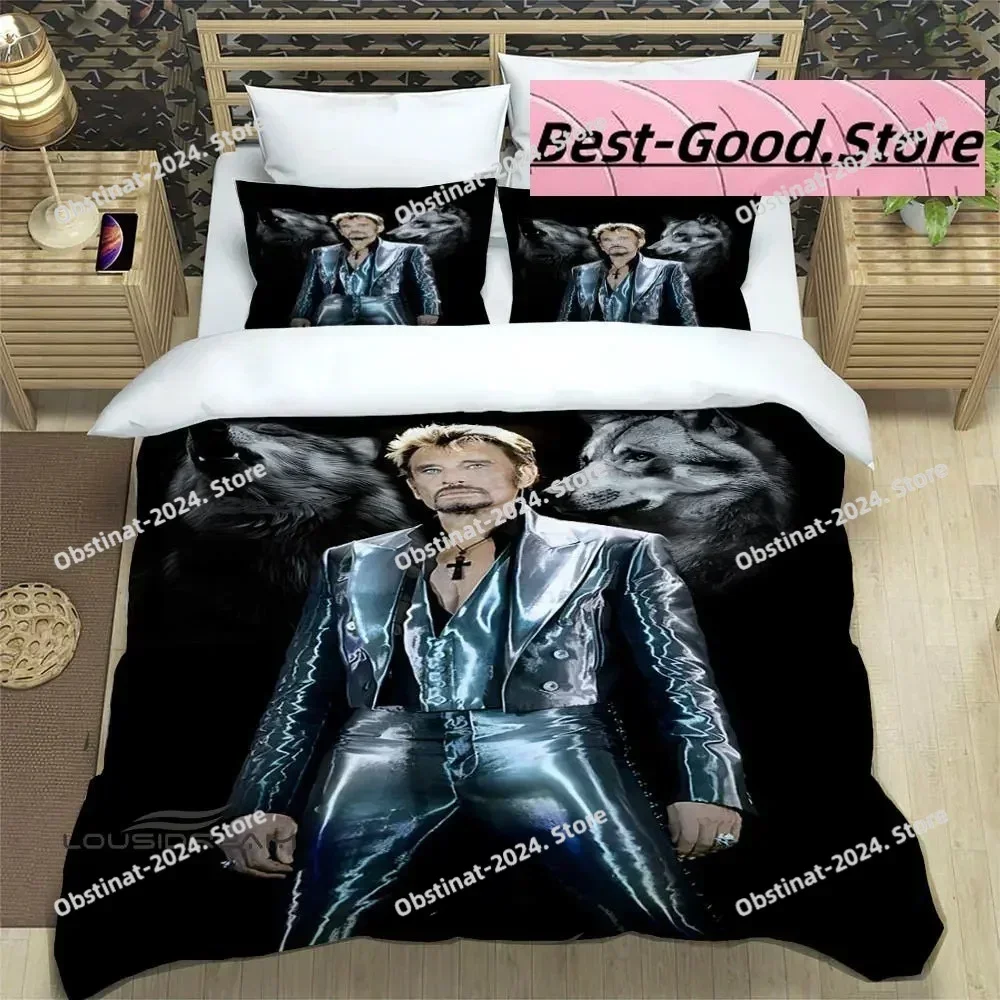 3D Print Rock Star Johnny Hallyday Bedding Set Boys Girls Twin Queen King Size Duvet Cover Pillowcase Bed boys Adult Bedroom