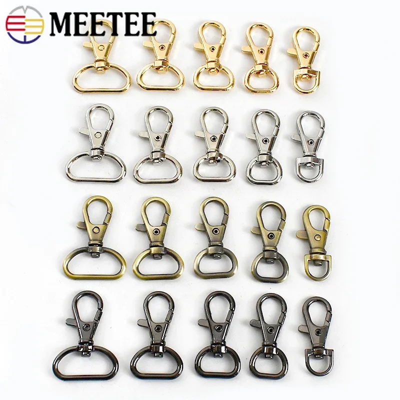 

10Pcs 10-25mm Metal Strap Buckle For Bag Handbag Swivel Lobster Clasp Webbing Spring Hooks DIY Keychain Hardware Accessories