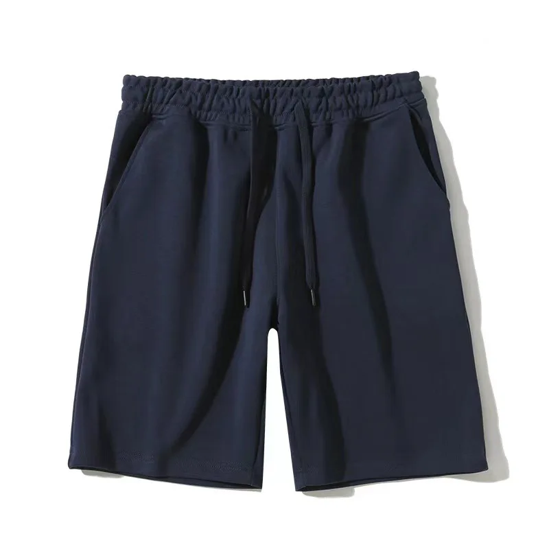 Cotton Shorts Men's Summer Versatile Running and Fitness Solid Color Casual Loose Straight Leg Pants