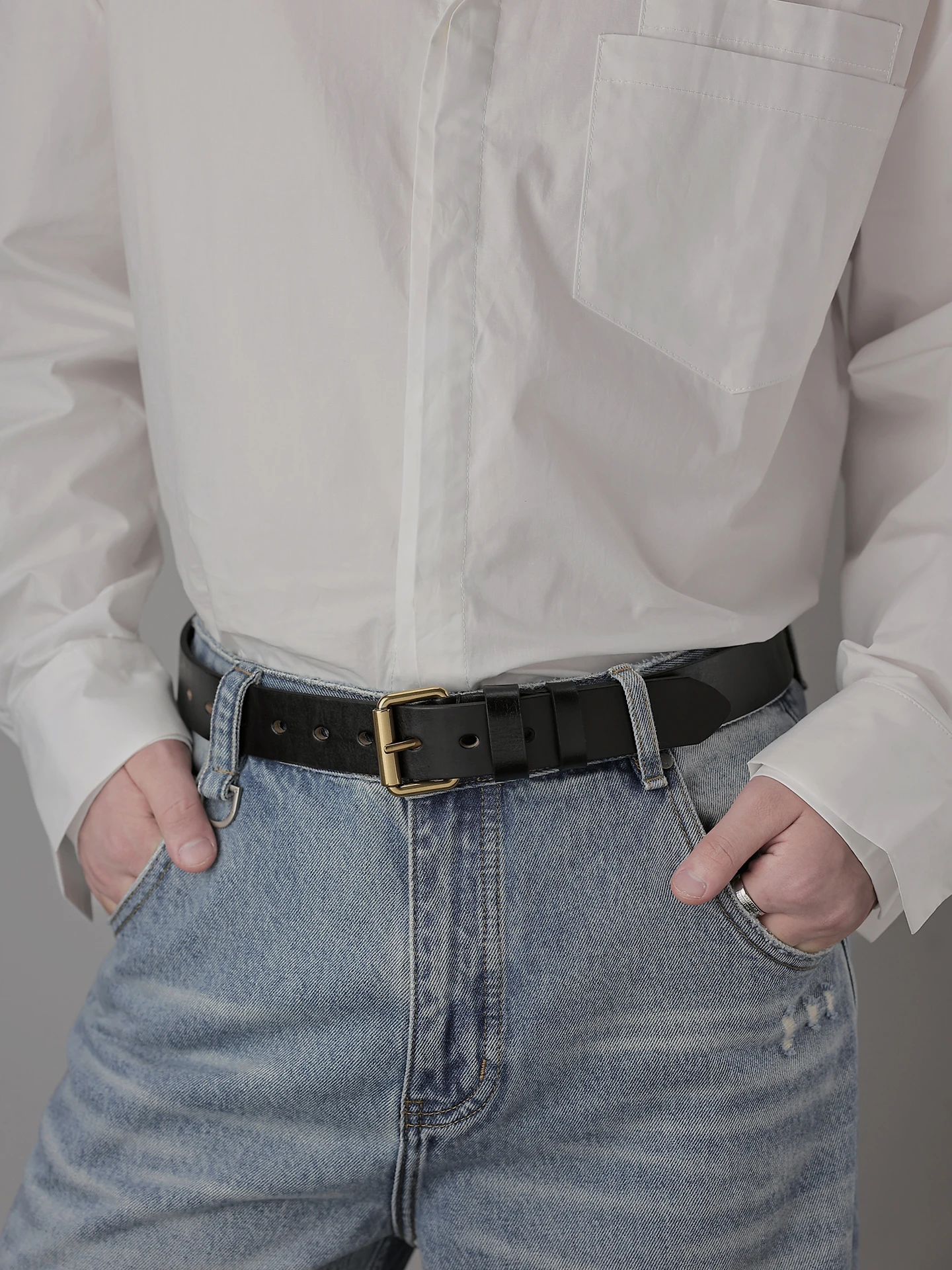 retro-genuine-leather-belt-men's-top-layer-cowhide-simple-casual-young-korean-version-buckle-pants-belt-trendy-all-match-wais