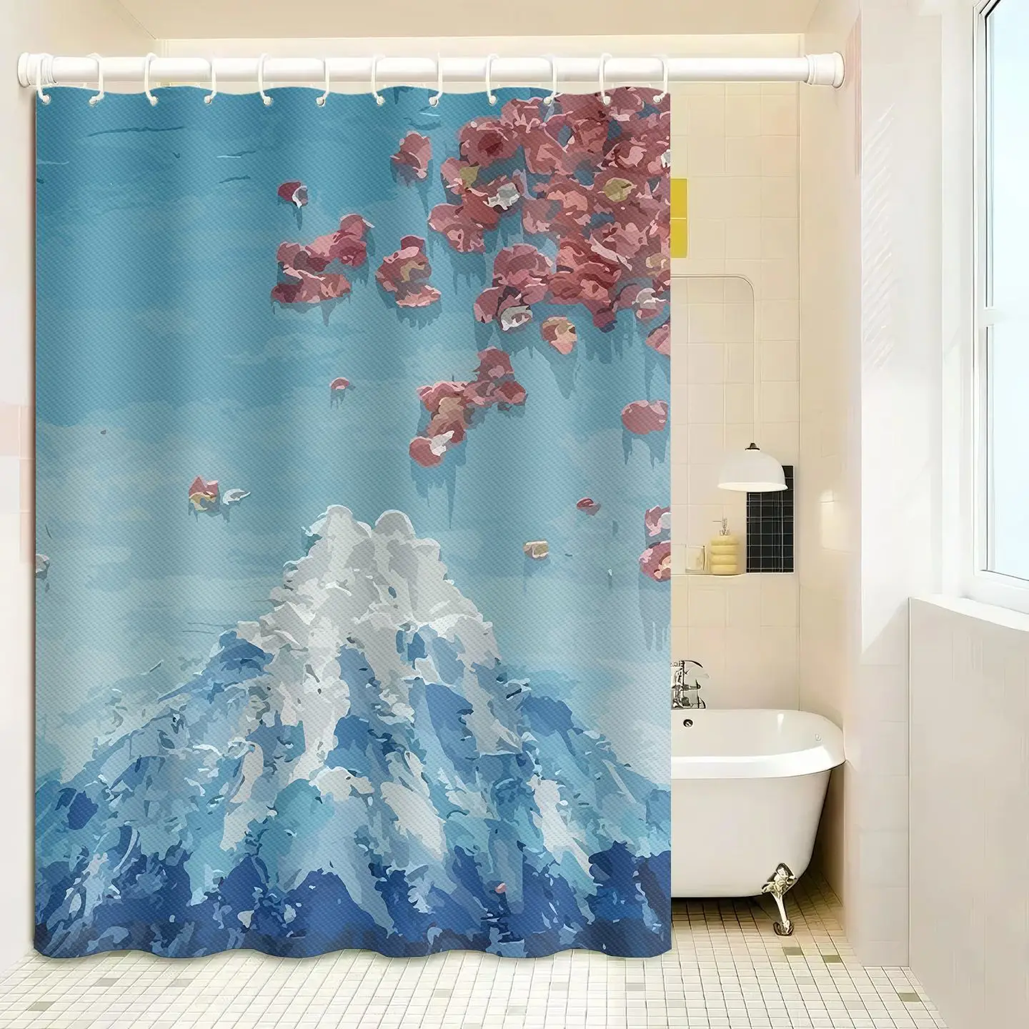 

Водонепроницаемая занавеска для душа VIKAMA с мультяшным пейзажным принтом, для ванной комнаты, перегородка для ванны, декор для дома