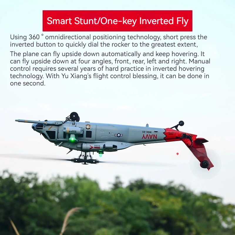 New Yuxiang F09h Black Hawk 6-Channel Remote Control Helicopter Gps Positioning One-Click Landing Simulation Model Aircraft Toy