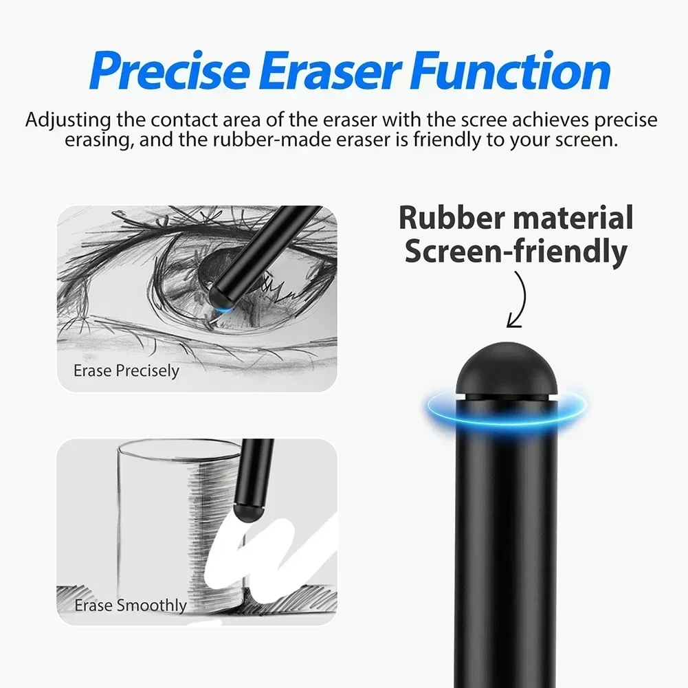 EMR Stylus Pen for reMarkable 2 1 4096 Pressure Tilt Sensing Flip Eraser Magnetic No Charging 3 Nibs Digital Pen Black Sketching view 6